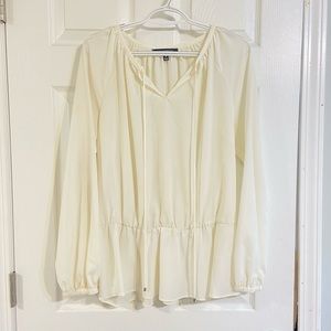 Ellen Tracy Chiffon Peasant Blouse